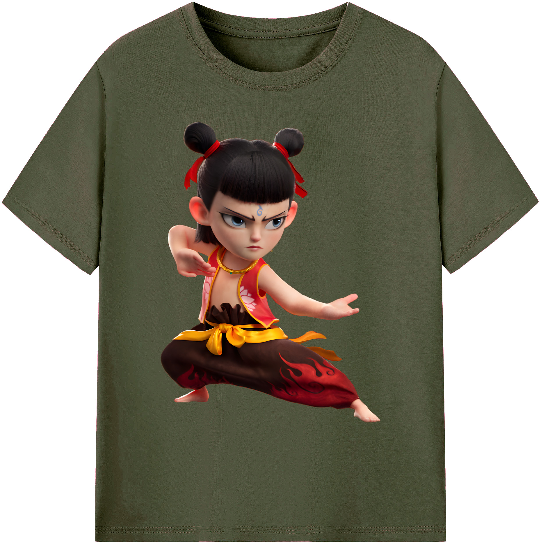 （画像用） Ne Zha 2 ナタ 魔童の大暴れ 綿100％ メンズ半袖Tシャツ｜肌触りやわらか＆通気性